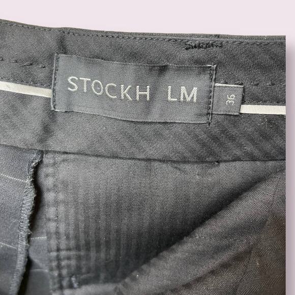 STOCKH LM Black Desi Straight Leg Windowpane Plaid Pants - Picture 3 of 3